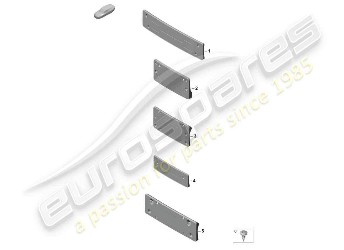 porsche 2024 (992-2) licence plate holder part diagram