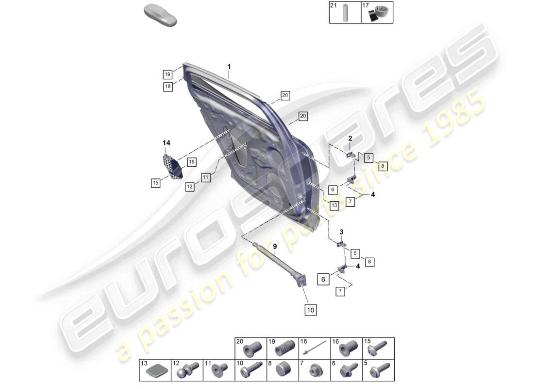 porsche 2024 (panamera 976) door shell rear part diagram