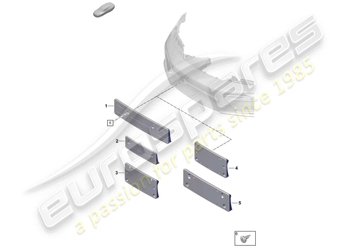 porsche 2026 (992-2 gt3) licence plate holder part diagram