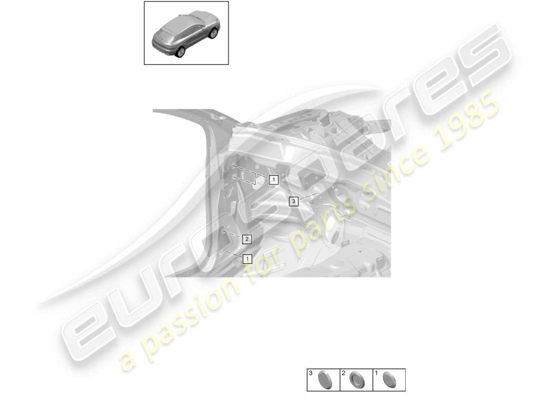 porsche 2021 (macan) bungs inner firewall parts diagram