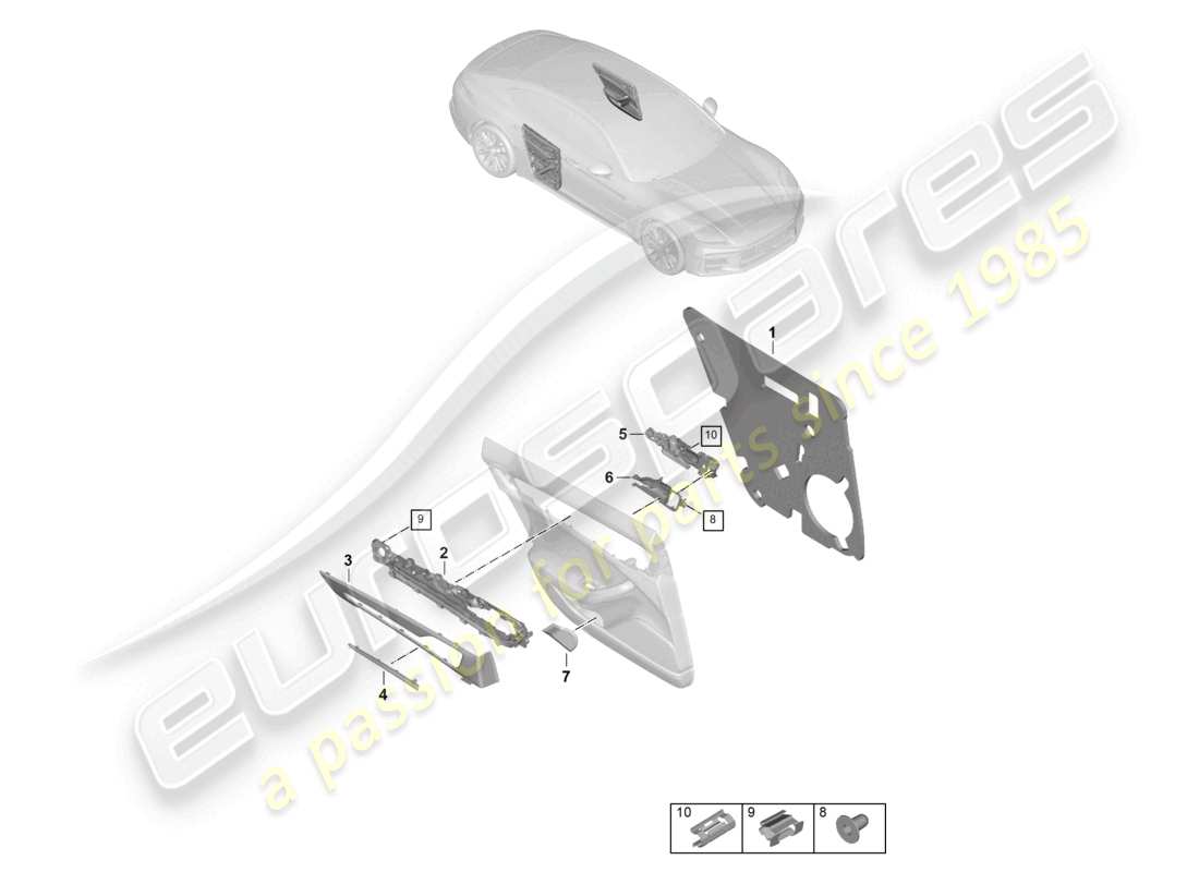 porsche 2025 (panamera 976) door panel rear doors accessories part diagram