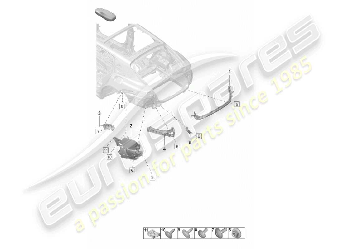 porsche 2023 (panamera 971-2) fasteners rear bumper sport turismo part diagram