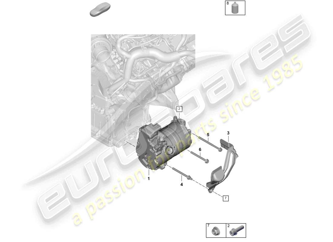 porsche 2026 (panamera 976) heating, air cond. system for vehicles with hybrid drive electric a/c compressor part diagram