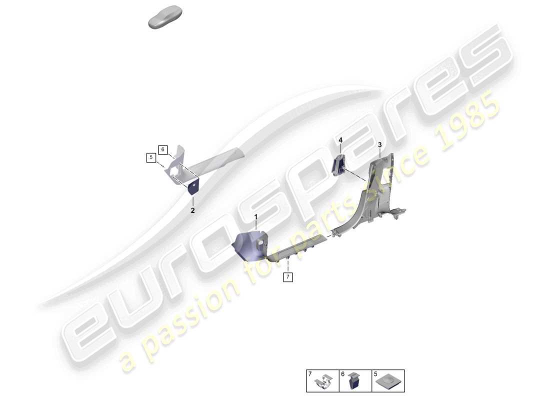 porsche 2026 (panamera 976) tread trim front cover part diagram