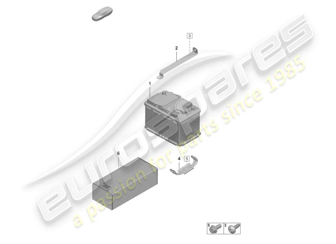 porsche 2023 (992-1 gt3/rs/st) battery part diagram
