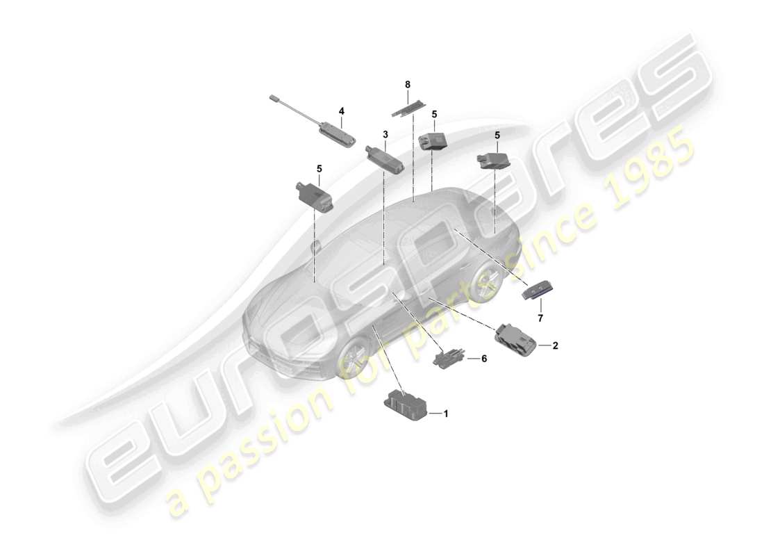 porsche 2026 (panamera 976) interior light roof trim footwell light glove box centre console luggage compartment exterior mirror part diagram
