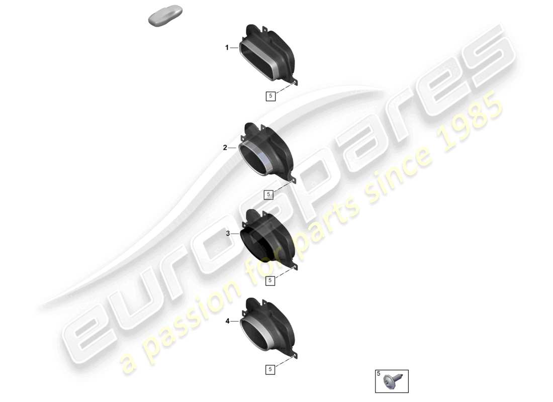porsche 2024 (992-2) exhaust tail pipe part diagram