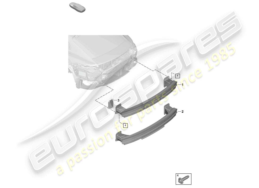 porsche 2025 (panamera 976) bumper carrier rear part diagram