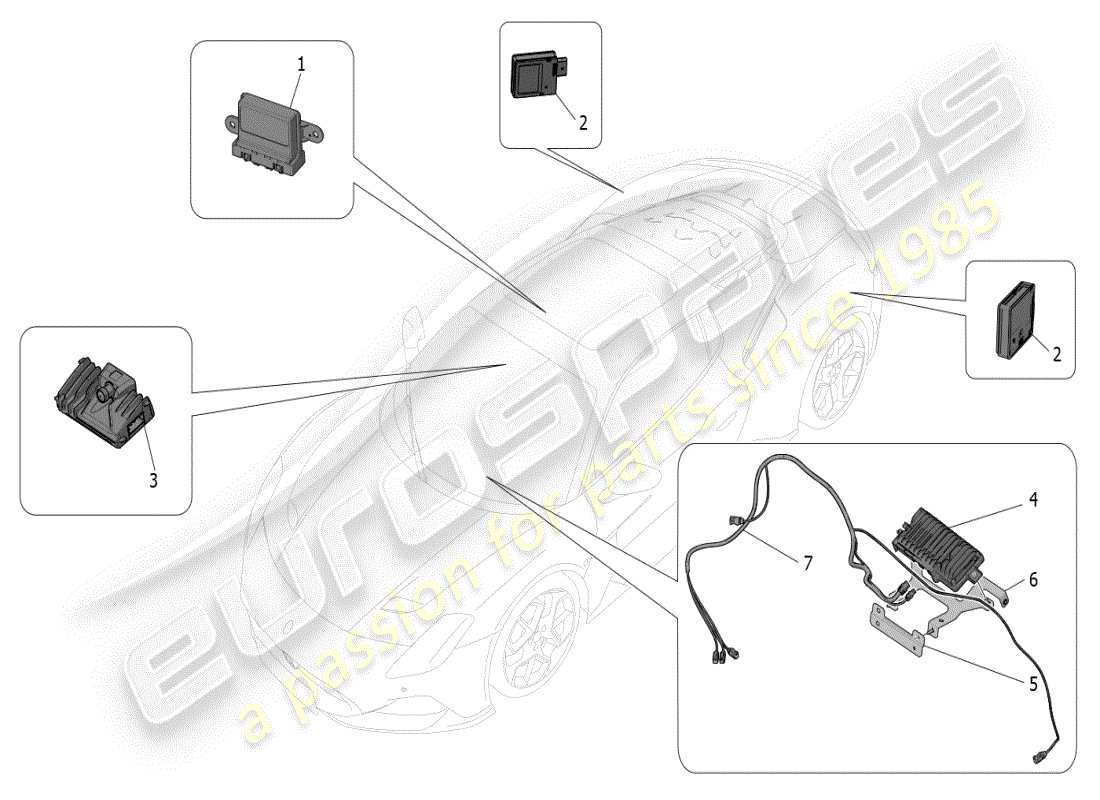 maserati mc20 (2024) drive assistance system parts diagram