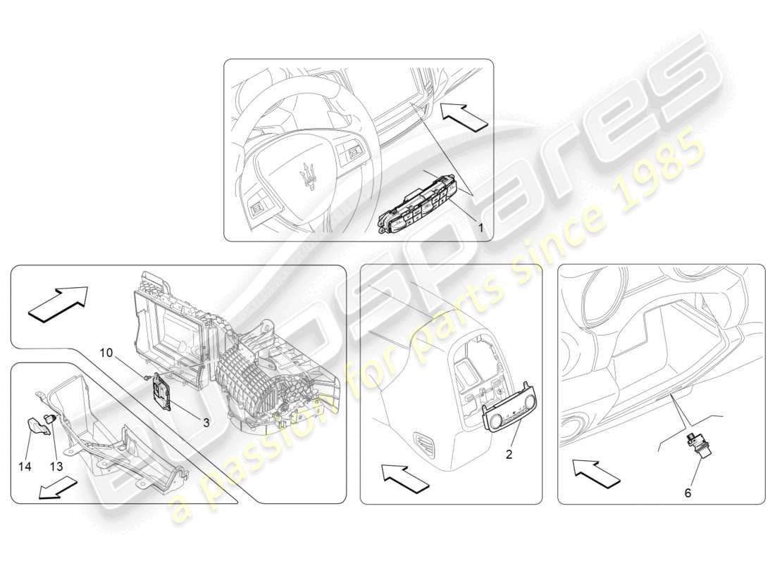 maserati levante modena (2022) a/c unit: electronic control part diagram