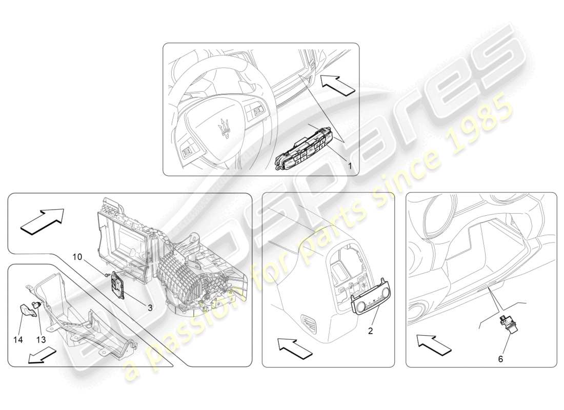 maserati levante trofeo (2020) a/c unit: electronic control parts diagram
