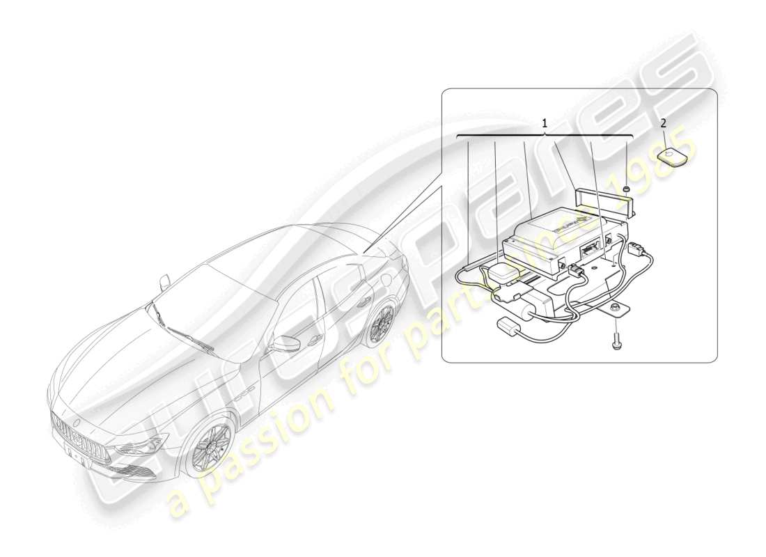 maserati ghibli (2018) alarm and immobilizer system part diagram