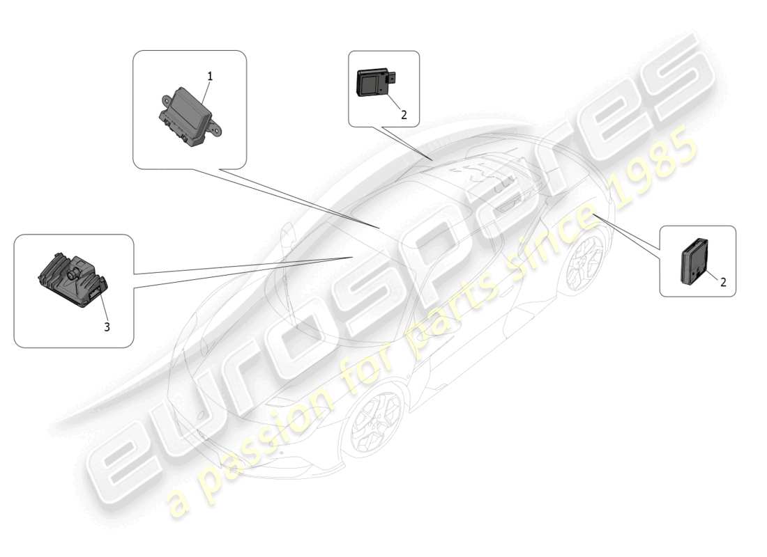 maserati mc20 (2022) drive assistance system part diagram