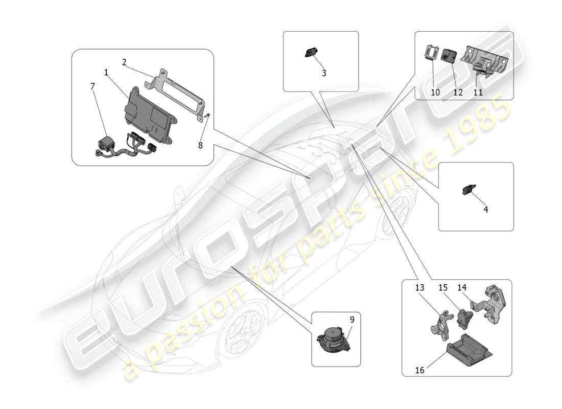 a part diagram from the maserati mc20 parts catalogue