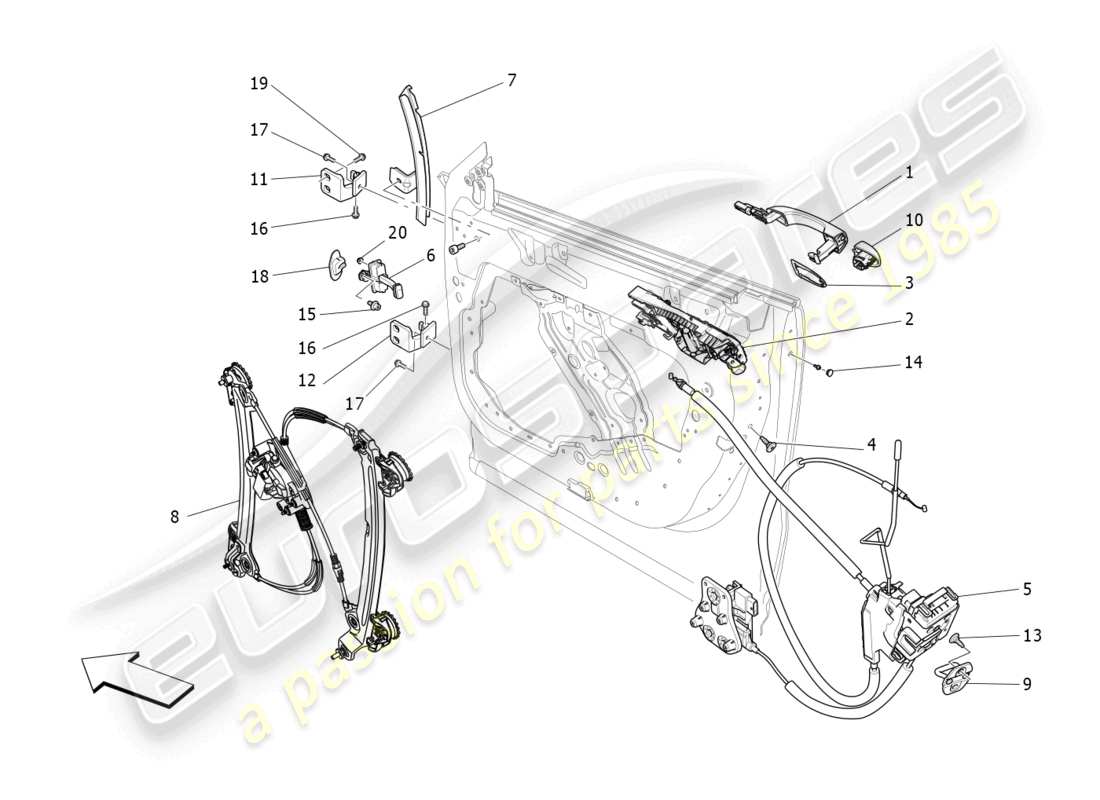 a part diagram from the maserati levante zenga (2020) parts catalogue