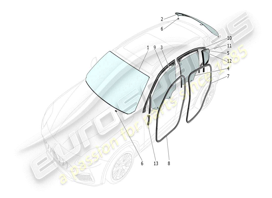 a part diagram from the maserati grecale parts catalogue