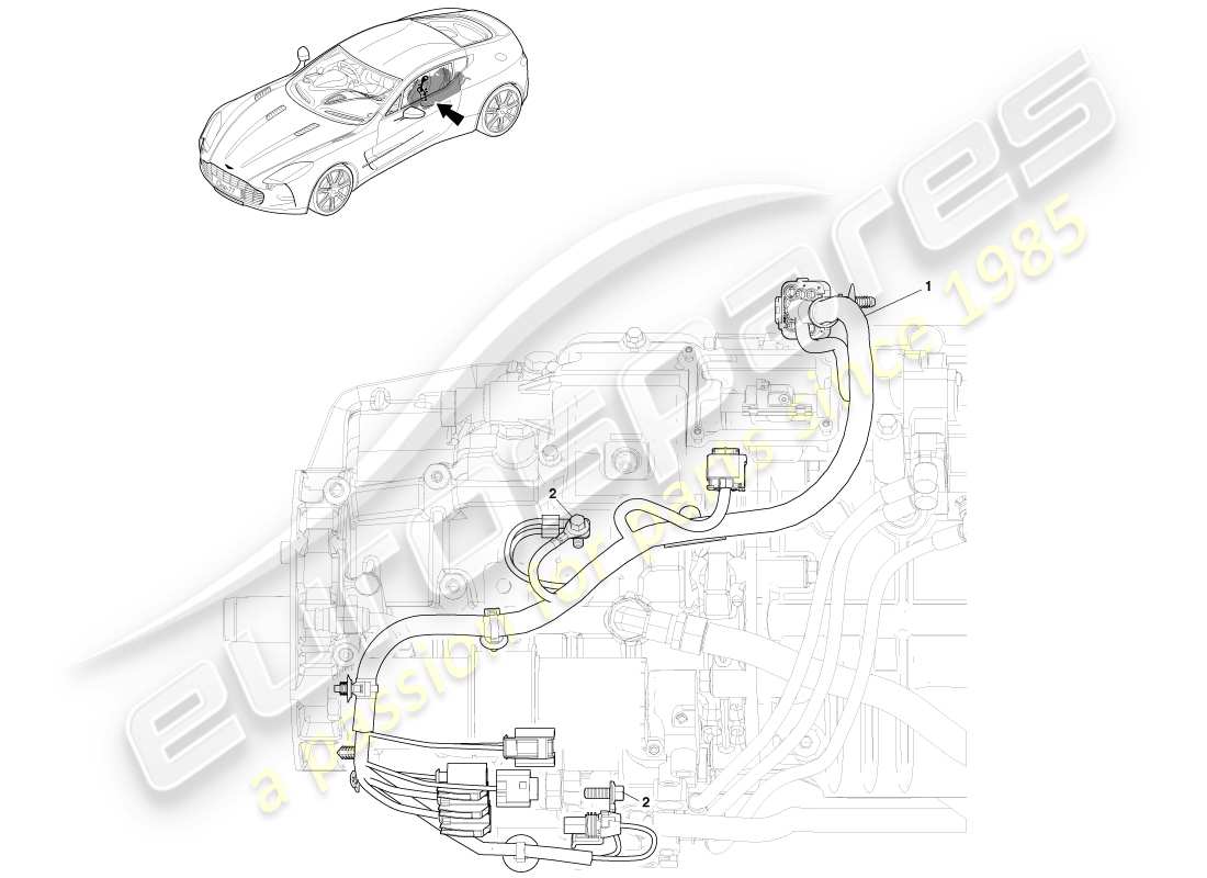 a part diagram from the aston martin one-77 (2011) parts catalogue