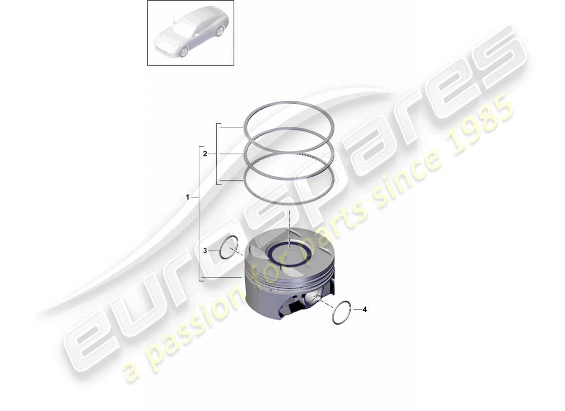 porsche 2021 (panamera 971-1) piston piston ring parts diagram