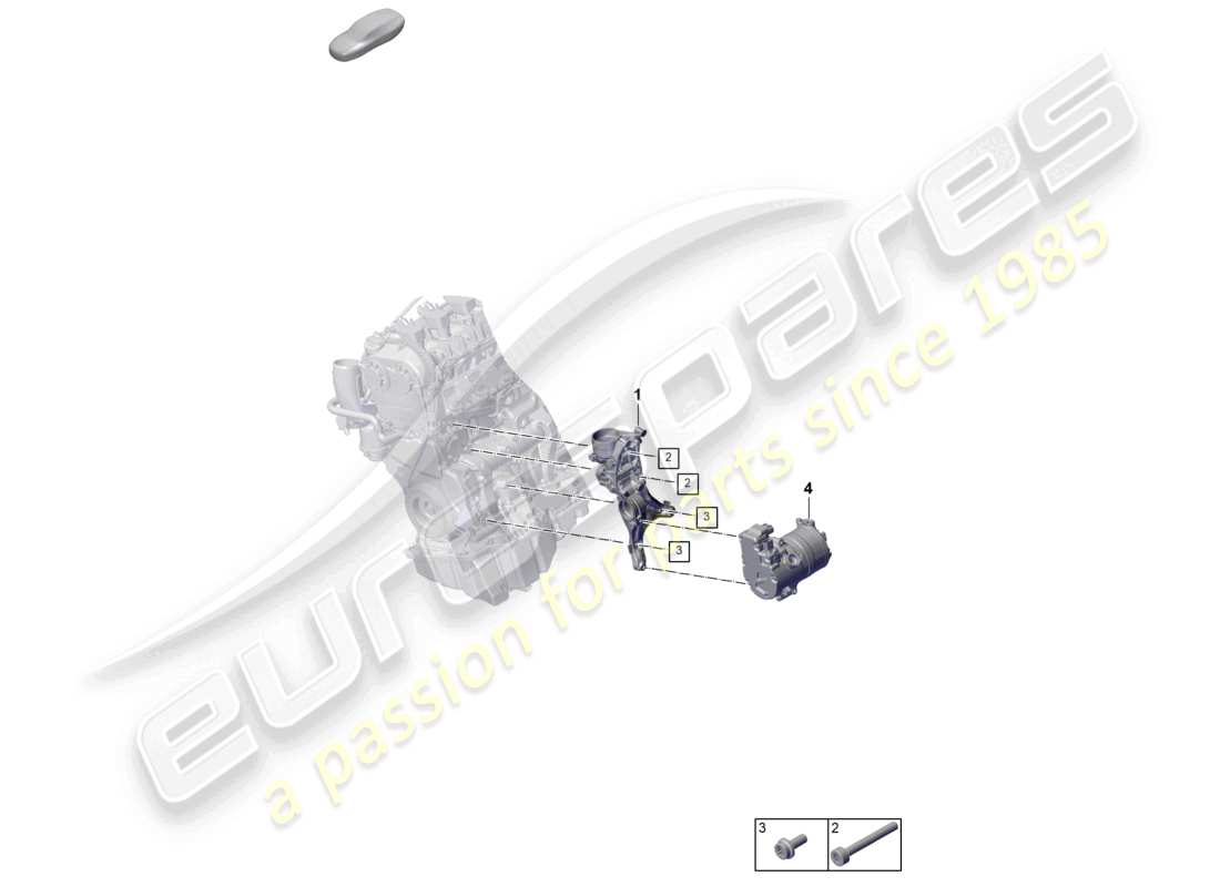 porsche 2023 (cayenne e3 pa) poly-v-belt belt tensioner damper part diagram