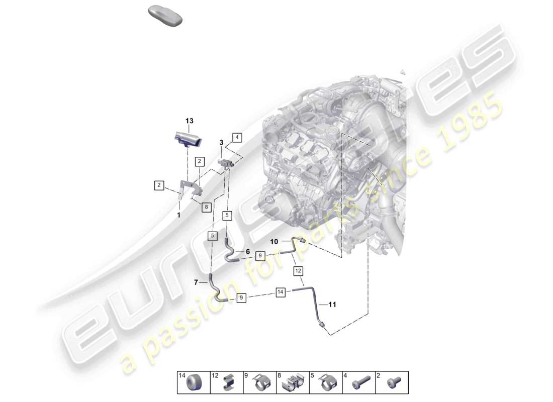 porsche 2023 (cayenne e3 pa) control line with pressure difference sender part diagram