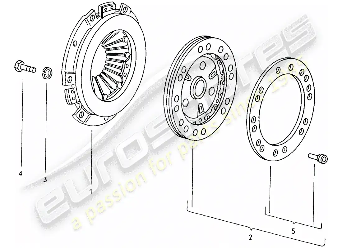 porsche 1971 (914) clutch parts diagram