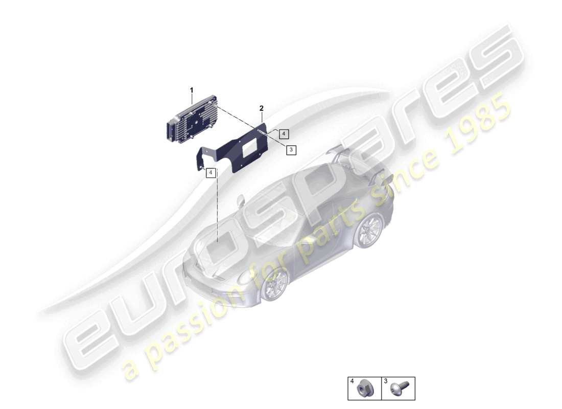porsche 2026 (992-2 gt3) control unit for chassis part diagram