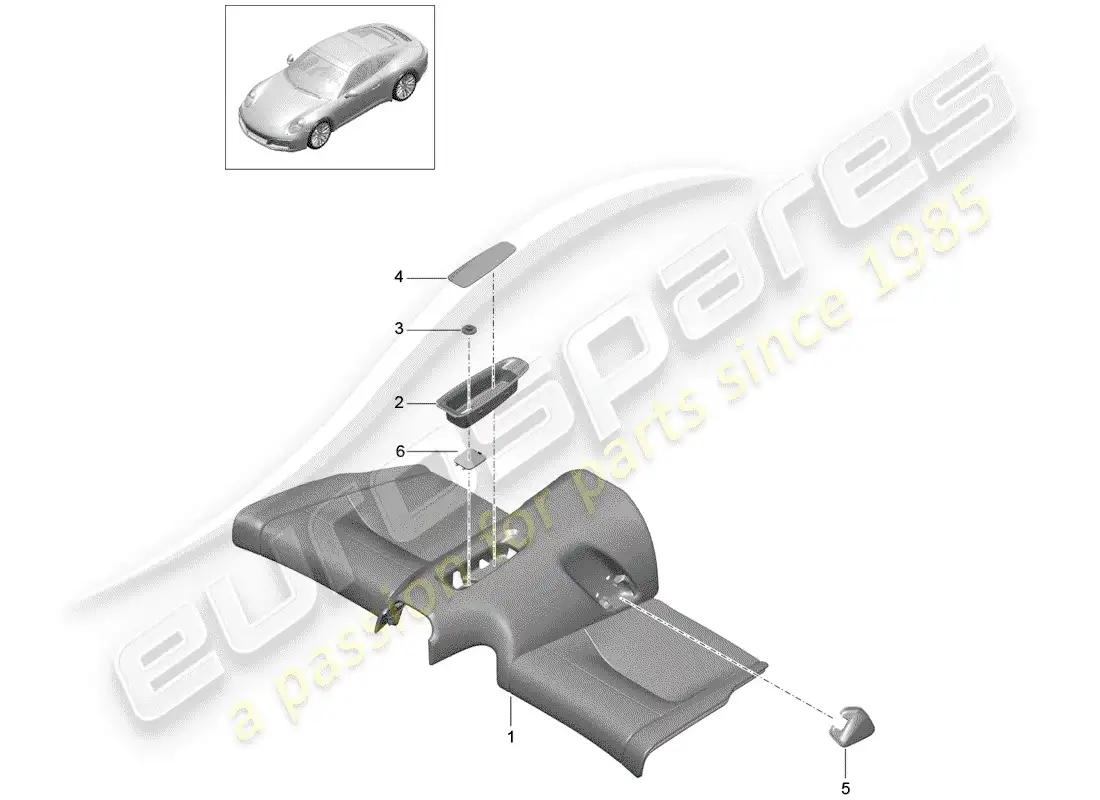 porsche 2017 (991-2) back seat cushion parts diagram