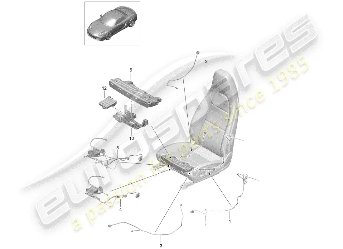 porsche 2016 (981 boxster) wiring harnesses parts diagram