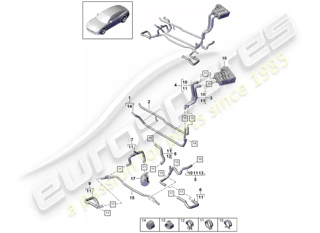 porsche 2017 (panamera 971-1) heater part diagram