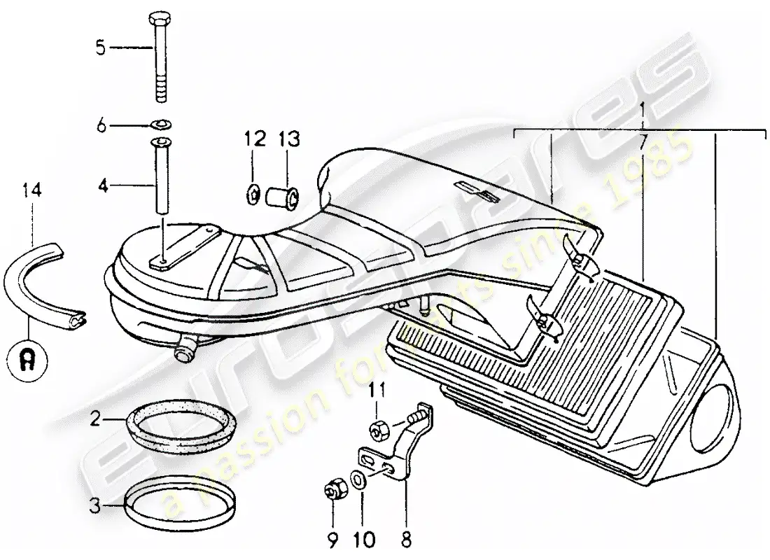 porsche 1990 (964) air cleaner parts diagram