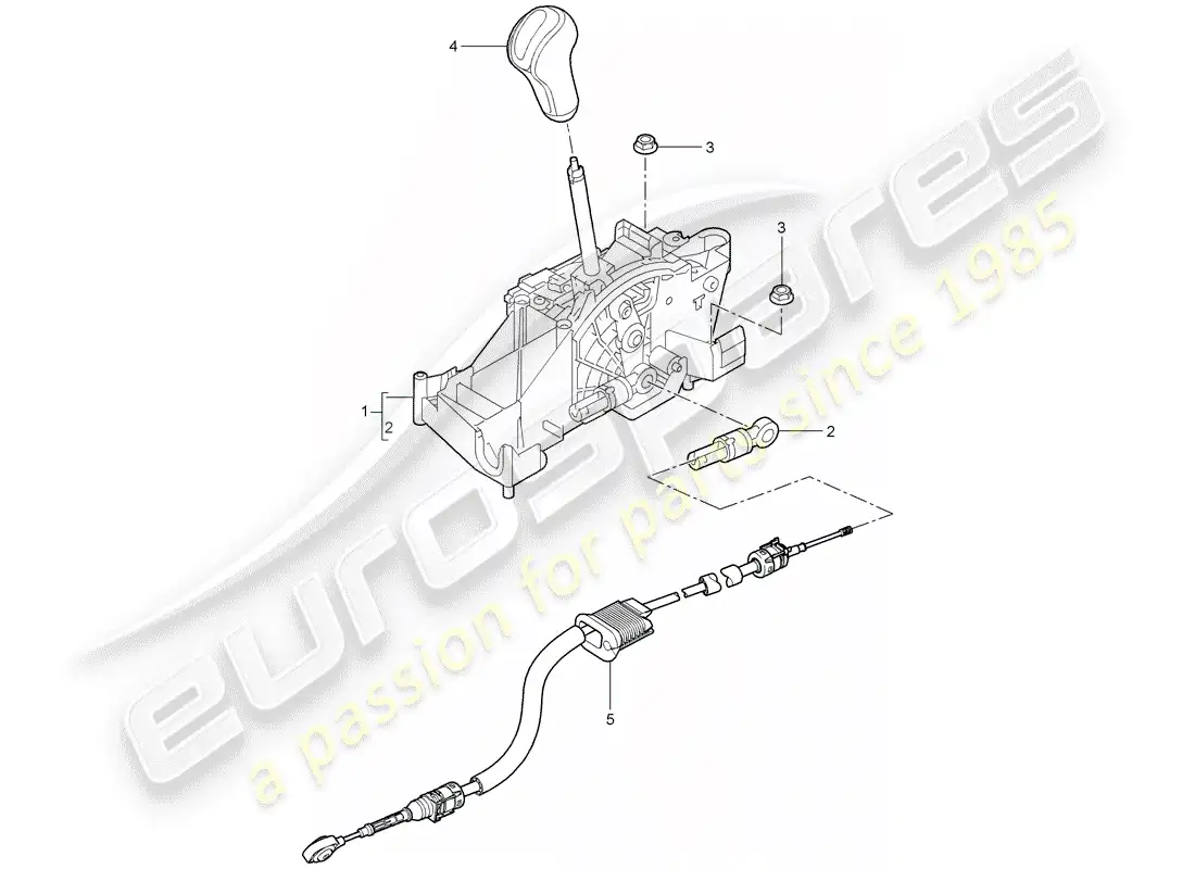 porsche 2009 997-2 turbo / gt2 selector lever parts diagram