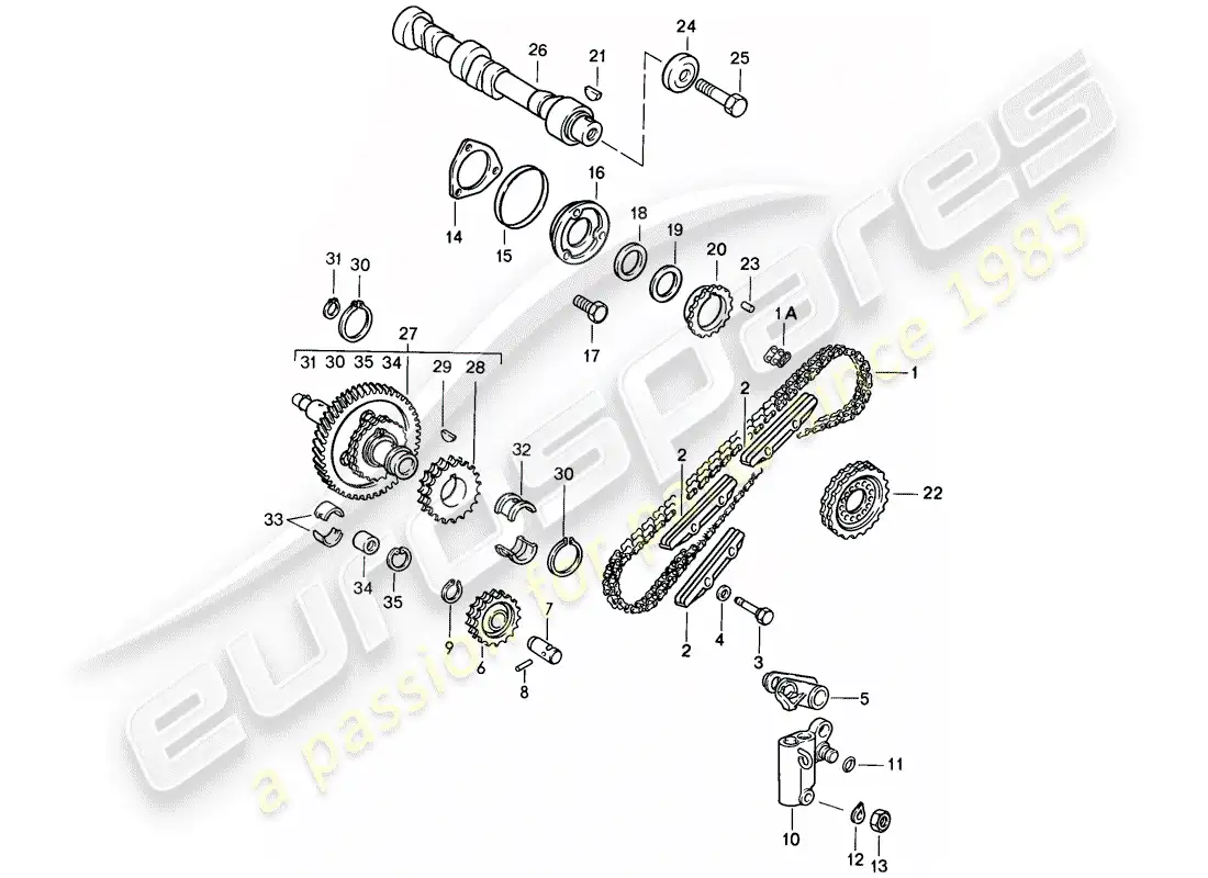 porsche 1984 (911) valve control parts diagram