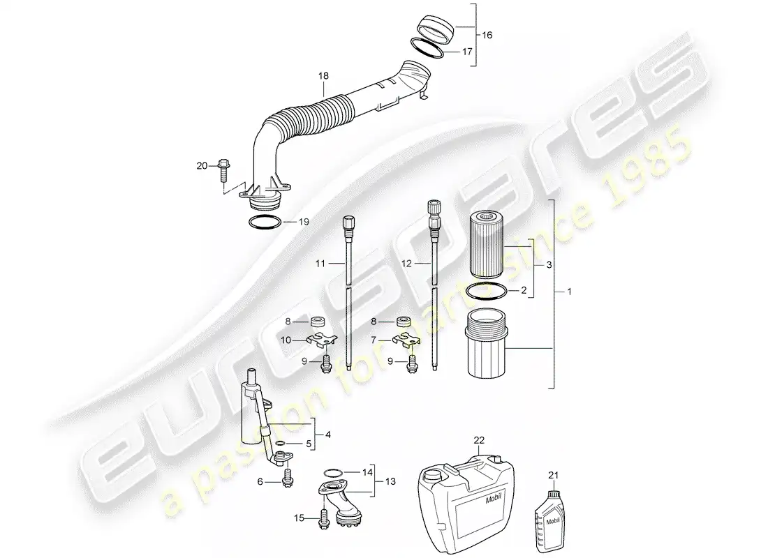porsche 2006 (997-1) engine lubrication parts diagram