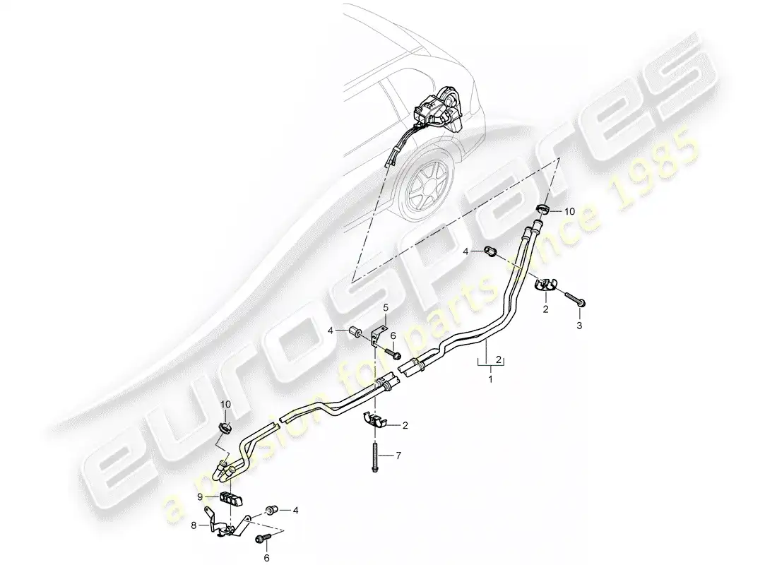 porsche 2007 (cayenne e1 9pa) hot air duct parts diagram