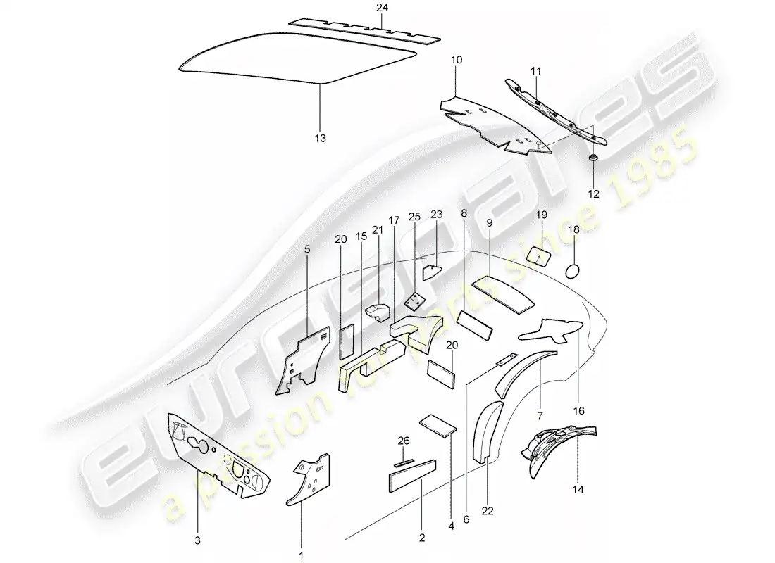 porsche 2012 (997-2) body shell parts diagram