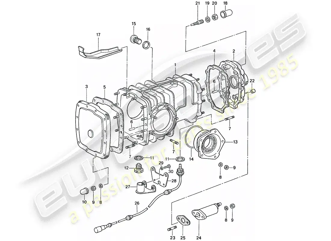 porsche 1987 (959) front axle differential parts diagram