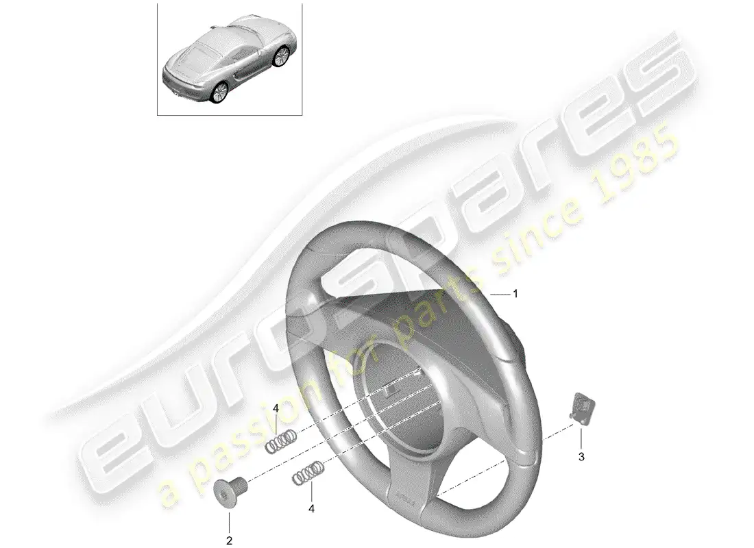 porsche 2015 (981 cayman) steering wheels parts diagram