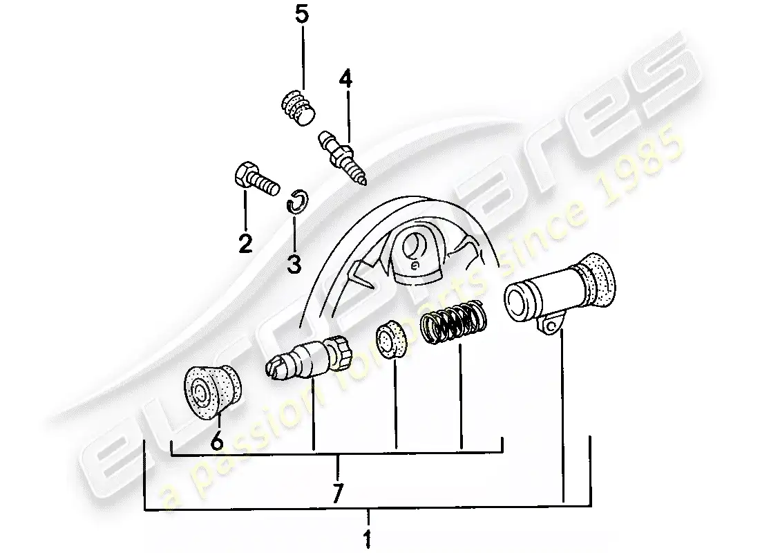 porsche 1976 (924) brake - wheel brake cylinder parts diagram