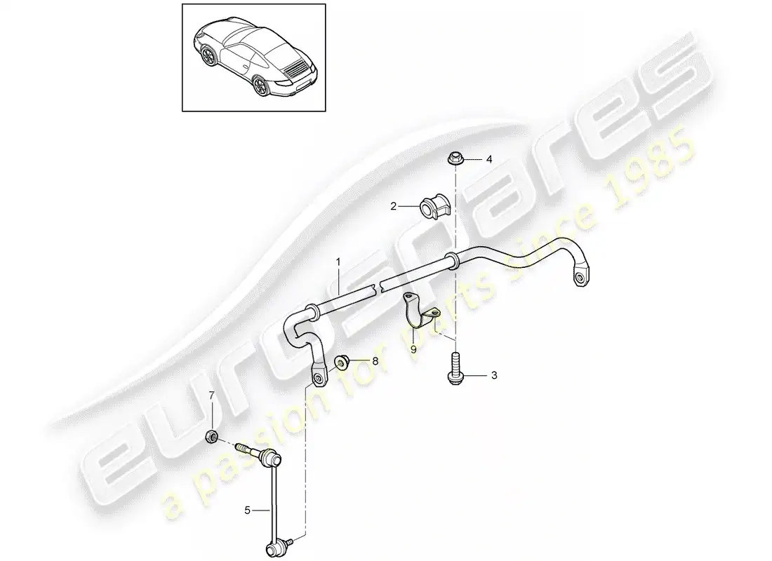 porsche 2012 (997-2) stabilizer parts diagram