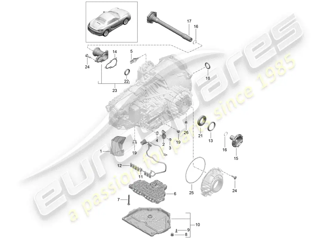 porsche 2013 (981 boxster) - pdk - parts diagram