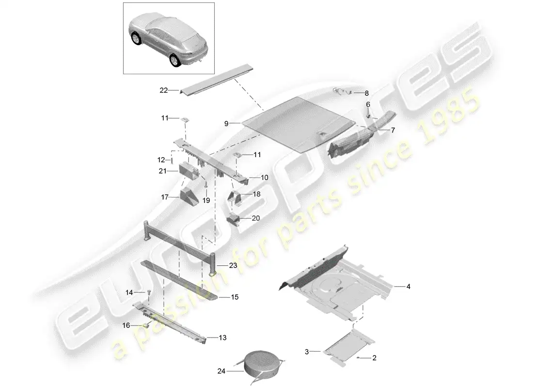 porsche 2014 (macan) lining parts diagram
