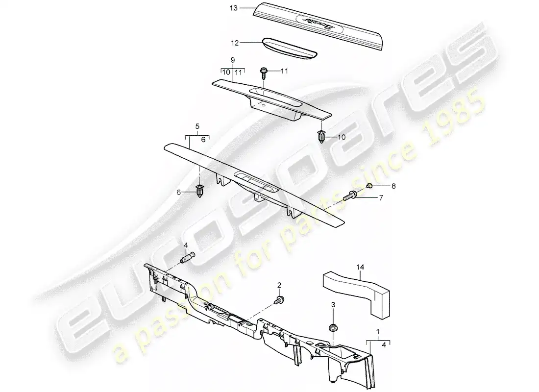 porsche 2006 (987 boxster) lining parts diagram