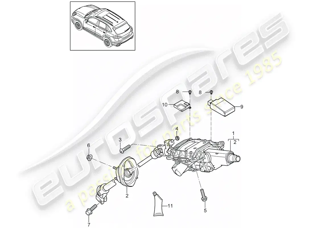 porsche 2014 (cayenne e2 92a) steering column part diagram