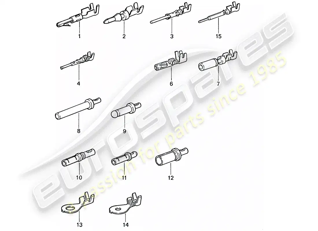 porsche 1991 (944) pin (male) terminal - contact pin - cable shoe parts diagram