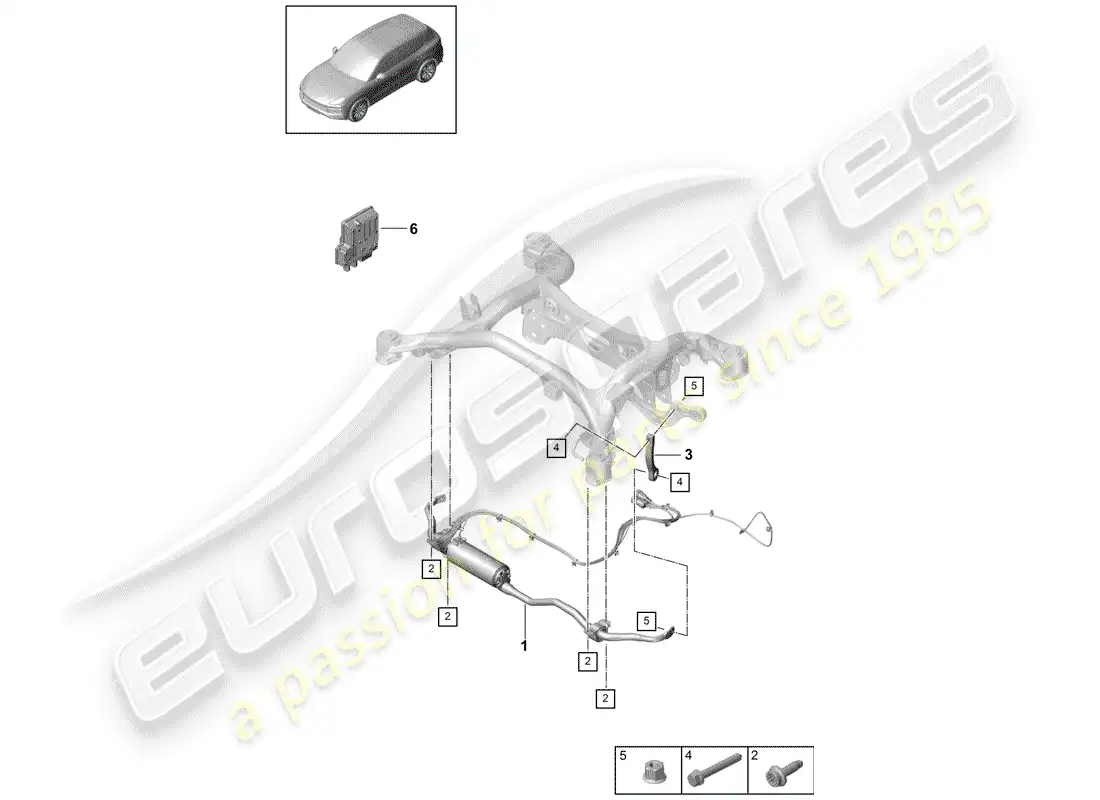 porsche 2019 (cayenne e3 9ya/9yb) stabilizer parts diagram