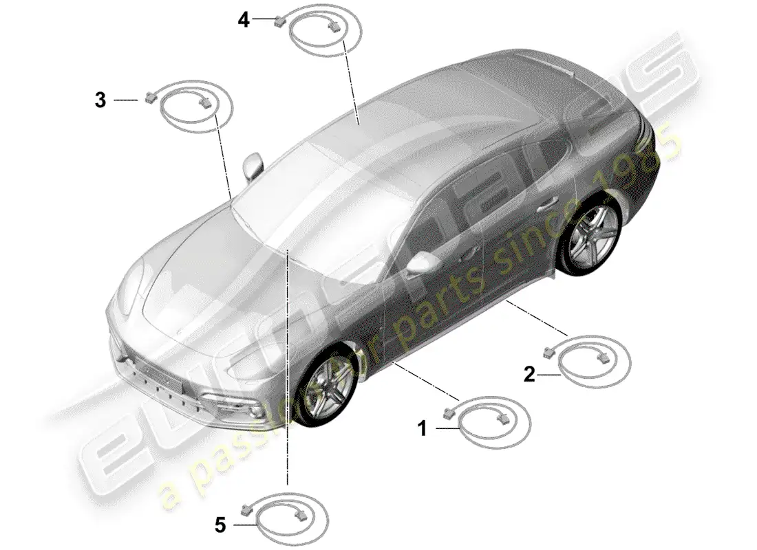 porsche 2017 (panamera 971-1) light fibre optic parts diagram