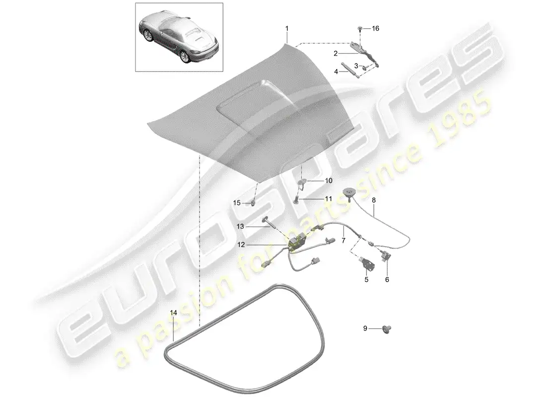 porsche 2015 (981 boxster) cover parts diagram