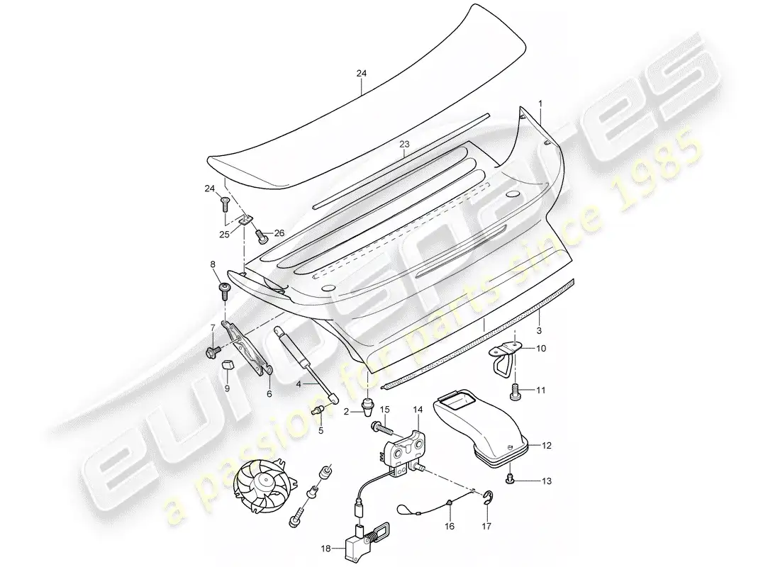 porsche 2009 997-2 turbo / gt2 cover parts diagram
