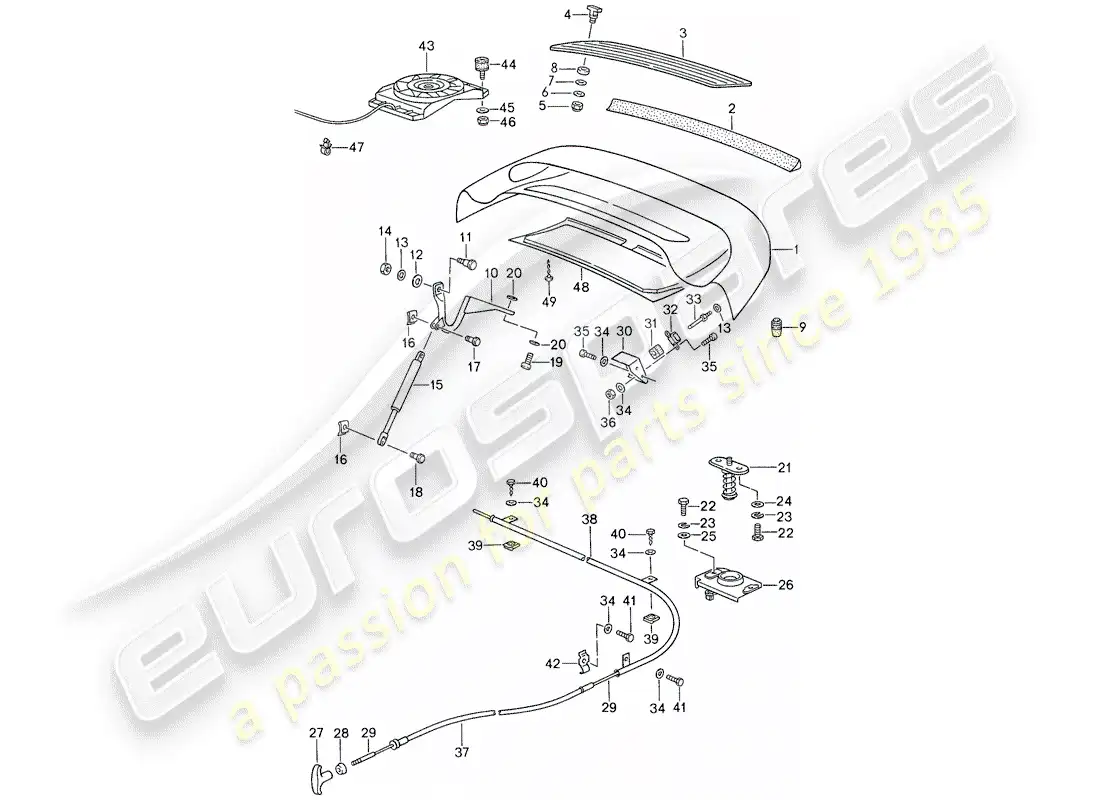 porsche 1987 (959) cover parts diagram