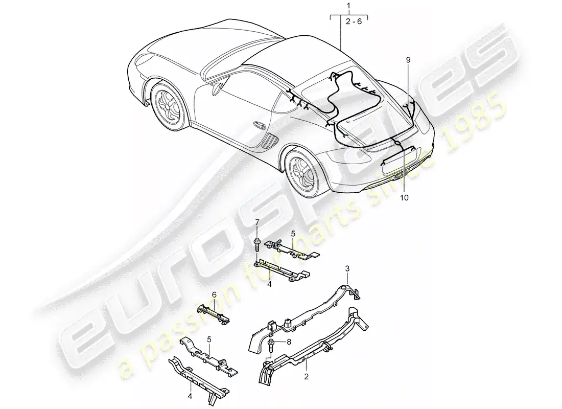 porsche 2009 (987 cayman) wiring harnesses parts diagram